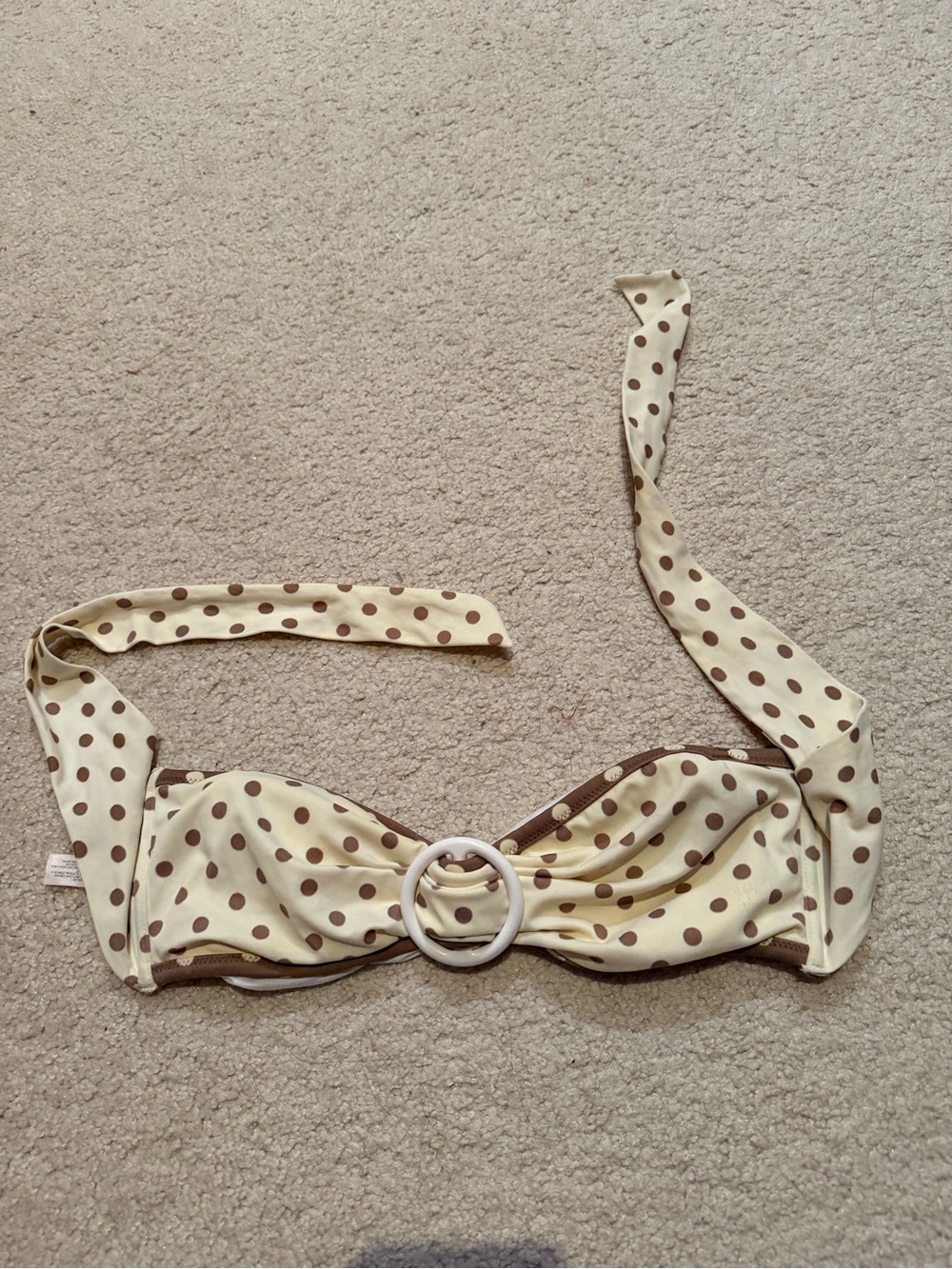 Victoria’s Secret Polka Dot Bikini Top in Cream and Brown